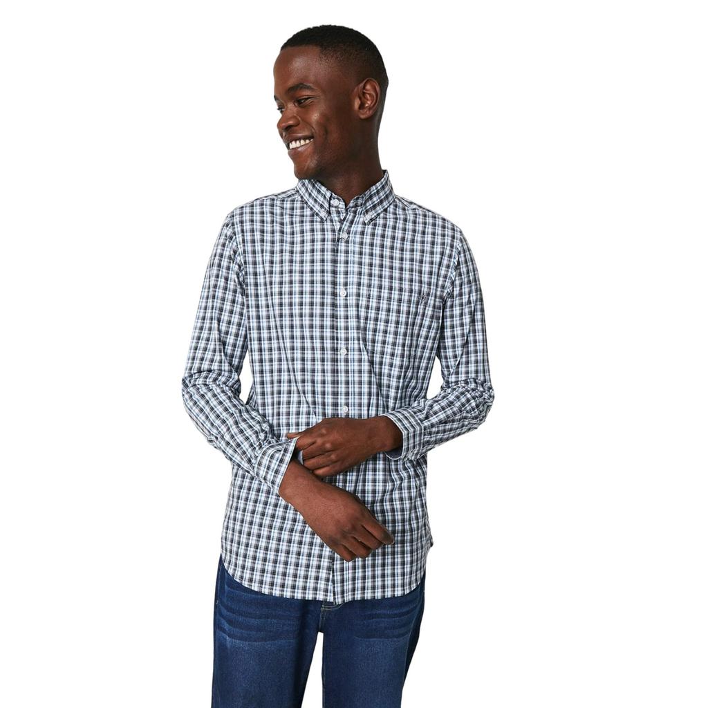 Maine Mens Graph Checked Long-Sleeved Shirt