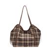 Casual Plaid Canvas Bag for Women  Versatile Shoulder Bag  Large Capacity  New Fashion