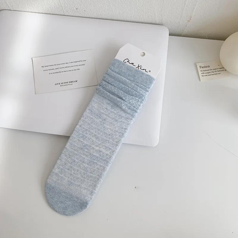 Летние тонкие женские носки с ажурной сеткой, дышащие кружевные носки JK в японском стиле, однотонные школьные носки для девочек Kawaii, свободные длинные носки