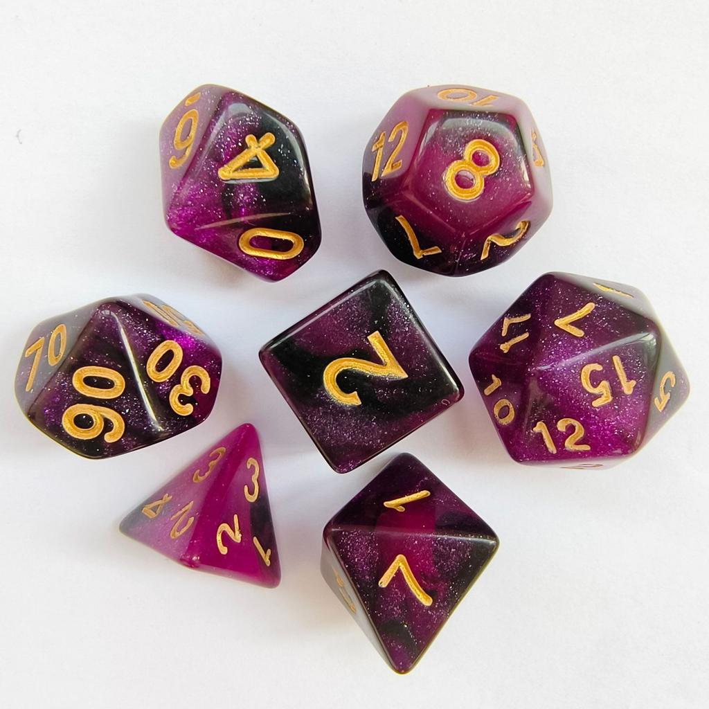 7pcs/lot Polyhedral Dice Set Double-Colors Dice D4 D6 D8 D10 D% D12 D20 for DND RPG Table Games
