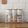 Double Layer Kitchen Spice Organizer Rack BBQ Pepper Salt Paprika Bottle Jar Storage Iron Bathroom Shelf Shower Storage