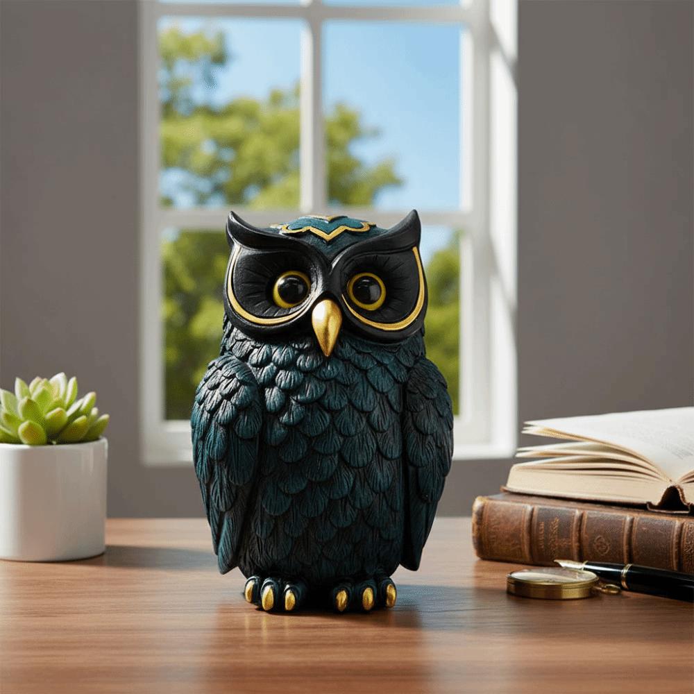 Cute Owl Statue Vintage Owl Sculpture Entryway Decoration Animal Statue TV Cabinet