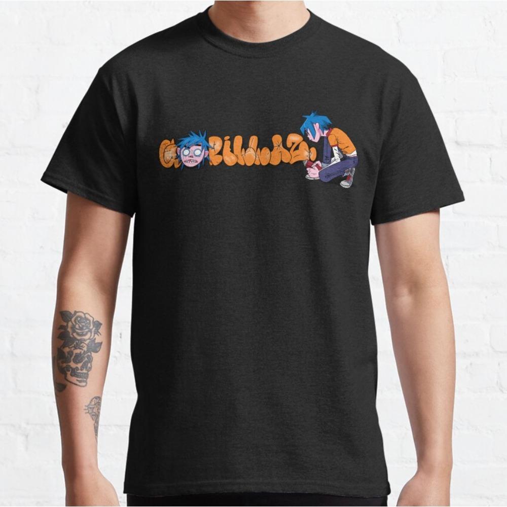 Gorillaz Band Virtual Band 2d Noodle Russel Hip Hop Song Uk Tour Galaxy Gorillaz t shirt Cotton clothes men Plus Size