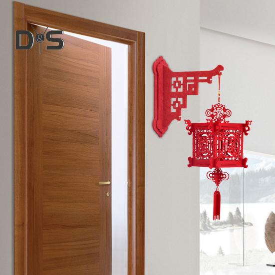 Китайский Новый год DIY Фонарь Набор Счастливый Красный Фу Настенный Подвесной Фонарь 3D Головоломка Выдолбленный Фонарь Весеннего Фестиваля для Домашнего Декора
