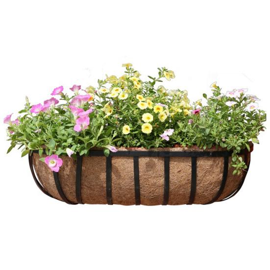 Trough Coco Liners for Planters Hanging Basket Coconut Fiber Liner Flower Basket Liner for Wall Planters Window Boxes Balcony