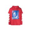 Off-White SS19 Портретный принт Ложный Двухкомпонентный свитшот с капюшоном Мужские топы Красный OMBB042F181920112030