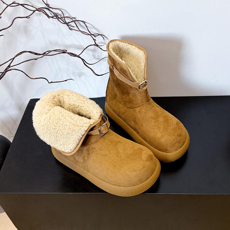 Women's Soft Elastic Winter Two-wear Warm Cold-proof Padded Snow Boots Thick-soled Non-slip Wear-resistant Outdoor Leisure Sports Cotton Boots