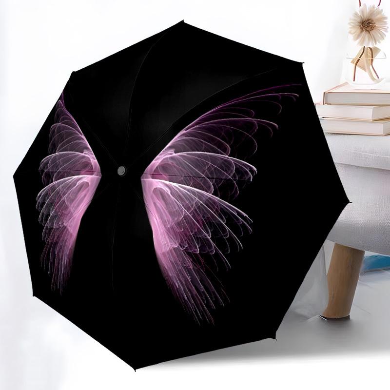 1pc Wings, Pink Folding Umbrella | Elegant Design, Fashionable Accessory, Durable Construction, Sturdy Ribs yy251107047