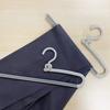 Shinkohanger Mono Closet Slacks Hanger Set of 2 with Connecting Hooks and Swivel Hooks, Gray