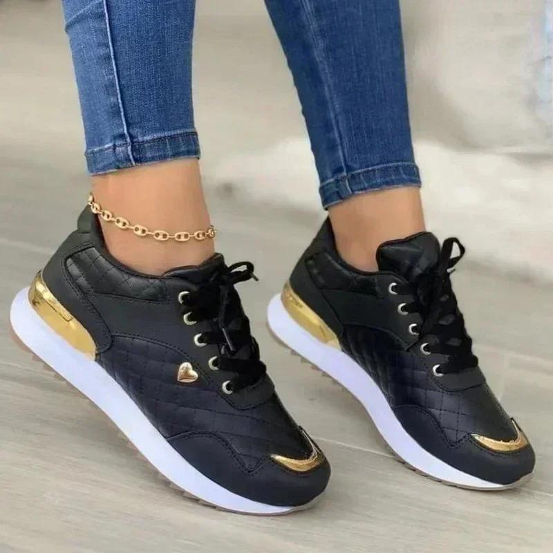 2025 Women's Mesh Sneakers Patchwork Lace Up Flat Shoes for Women Lightweight Female Shoes Classic Versatile Zapatillas De Mujer