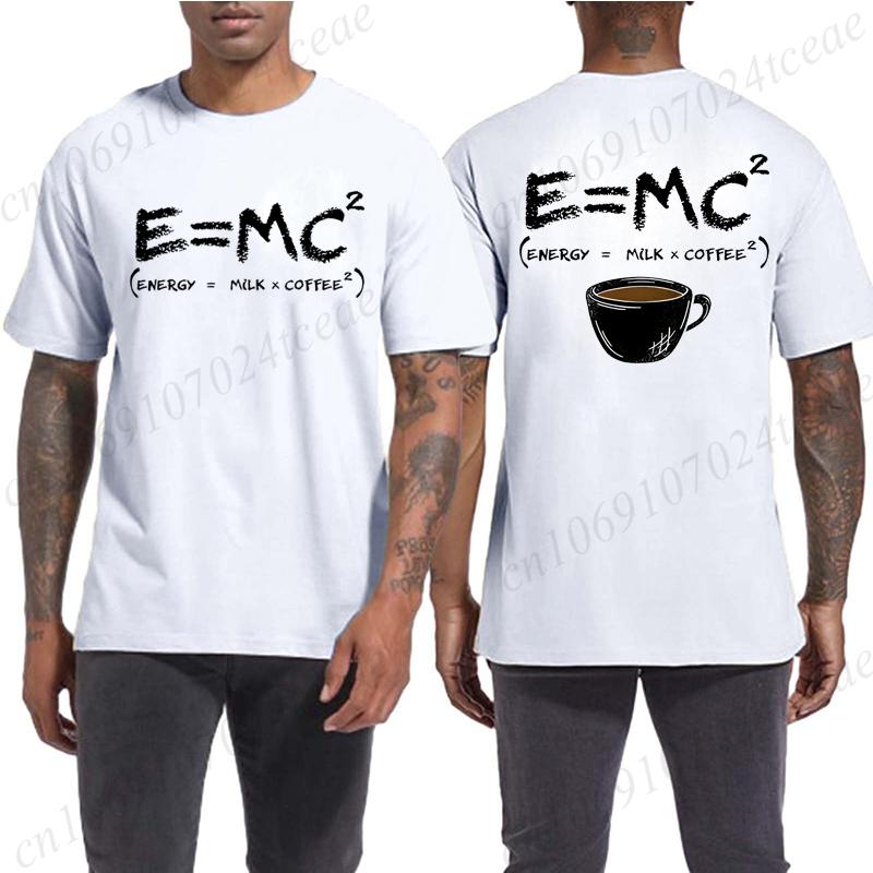 Formula Science Coffee E MC Equation Funny T-Shirt Harajuku Tee Shirt Men Brand T-shirt Man Shirt Summer Tees Men O-neck Tops