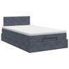 Ottoman Bed with Mattress Dark Grey 120 x 200 cm Velvet