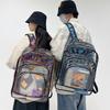 Graffiti Transparent Backpack Trend Personalized Graffiti PVC Student Schoolbag PVC Transparent Big Schoolbag