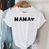 MAMA Love Heart Mother’s Day Gift Women's Short Sleeve Printed T-shirt Y2k Tshirts Short Sleeves Casual Street Fashion Clothes