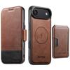 Suteni Q06S3 3-in-1 Splicing Detachable Vertical Flip Wallet MagSafe Leather Phone Case
