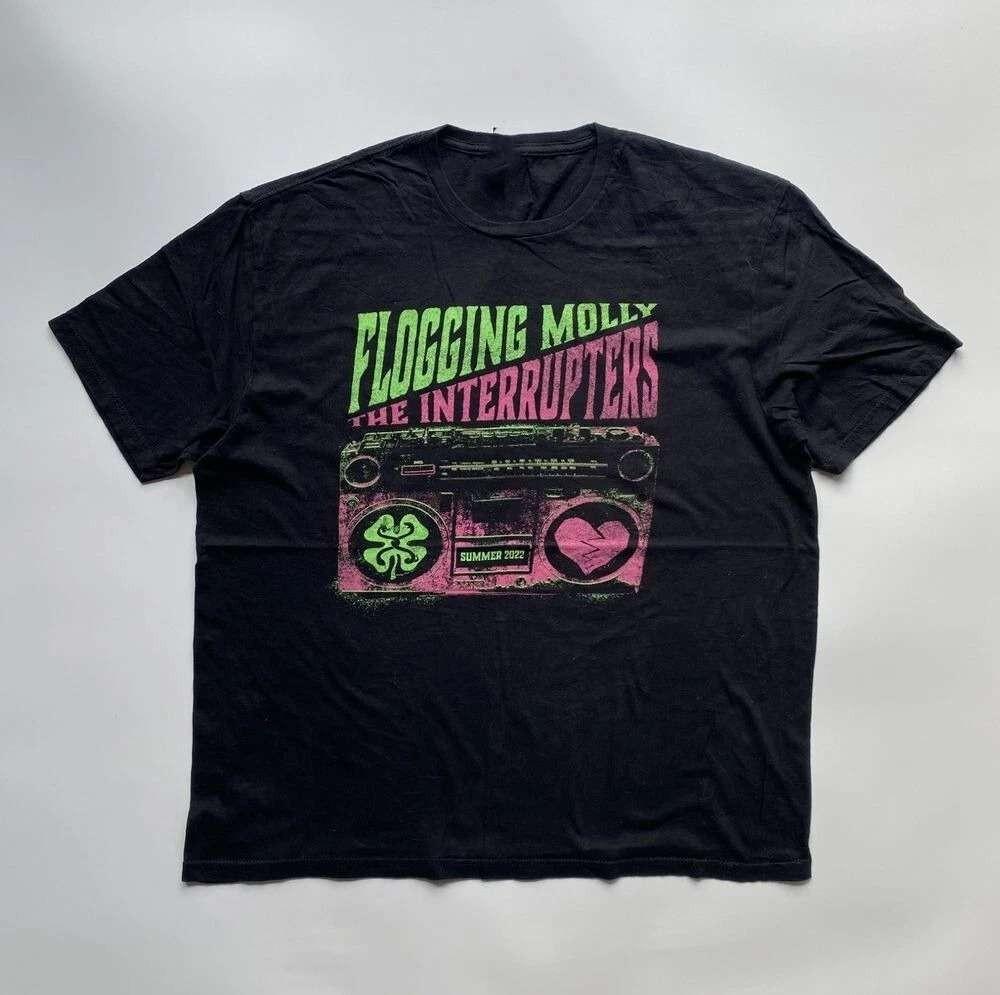 Горячая Классическая Футболка с Логотипом Группы Flogging Molly Черная Все Размеры BL1234 Унисекс Футболка
