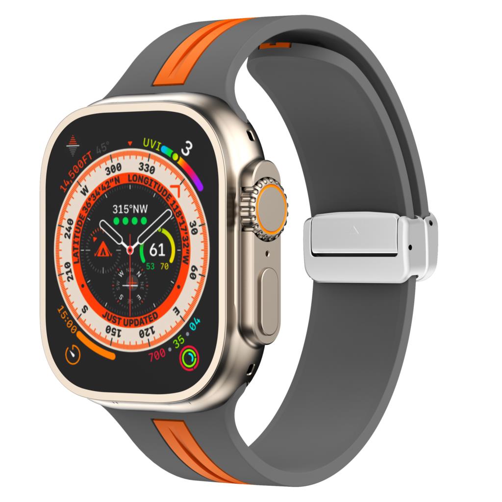 Магнитная застежка Ремешок Для Apple Watch Ultra 2 ремешок 49мм 44мм 40мм 45мм 41мм 38мм Силиконовый Браслет iWatch серия 7 3 6 5 se 8 9