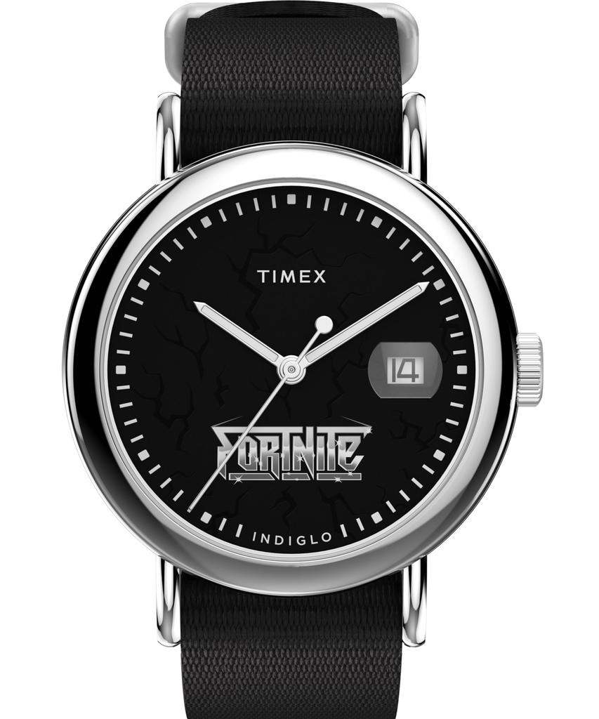TIMEX X Fortnite Часы Кварцевые 5ATM Водонепроницаемые Минеральное Стекло Черный Циферблат TW2Y46400 Унисекс