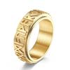 Rotatable Stainless Steel Spinner Fidget Ring For Women Men Retro Star Skull Cross God Eyes Irregular Rings For Stress Relieving