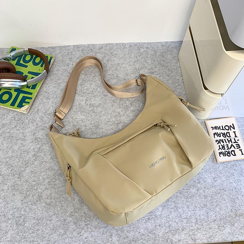 Женская сумка через плечо, большая вместимость, однотонная сумка-хобо