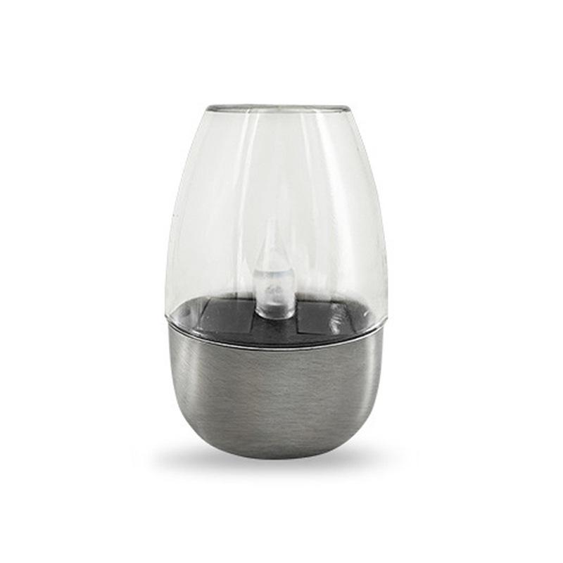 Садовый светодиодный фонарь-свеча на солнечных батареях - Декор для газона из нержавеющей стали и стекла