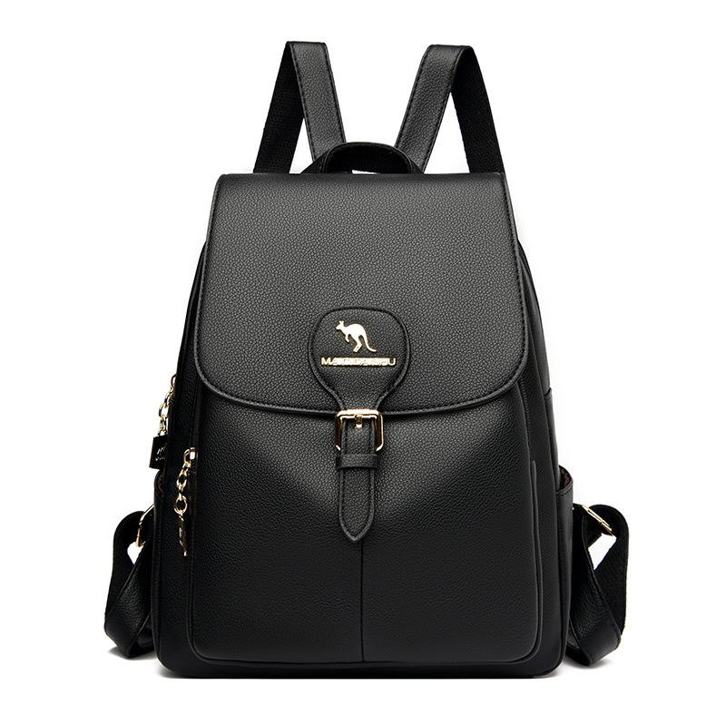 Рюкзак для женщин из мягкой кожи, новый модный рюкзак для мам среднего возраста, дорожная сумка из мягкой кожи, большая вместимость