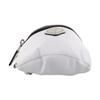 Prada Enamel metal triangle logo zipper closure fabric wrist bag mini women's white