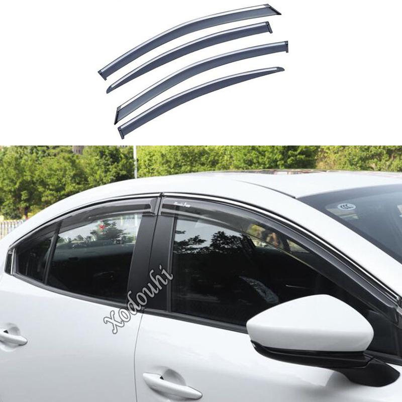 For Mazda 3 Mazda3 Axela M3 Car Styling Cover Stick Lamp Plastic Window Glass Wind Visor Rain/Sun Guard Vent