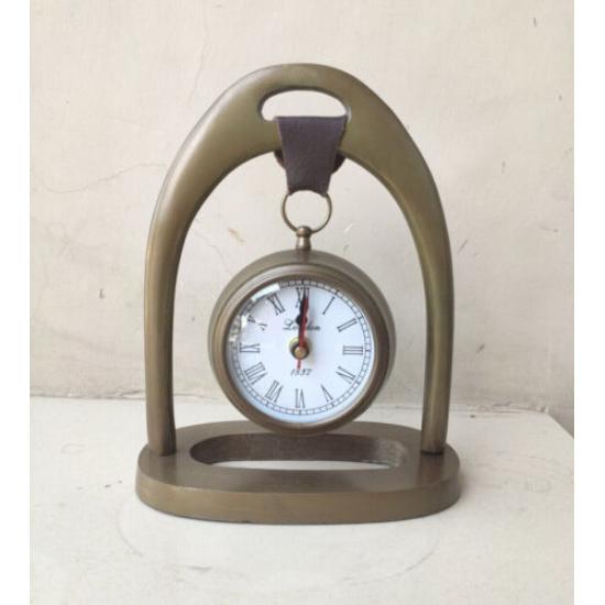 Antique Table Clock Handmade Brass Finish Hanging Home Deco Victorian Desk Clock