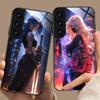 Чехол для мобильного телефона с аниме-девушкой для Samsung Galaxy A56 55 54 53 52 51 36 35 34 23 16 15 5G Стеклянный Цветной Чехол Красивый Чехол