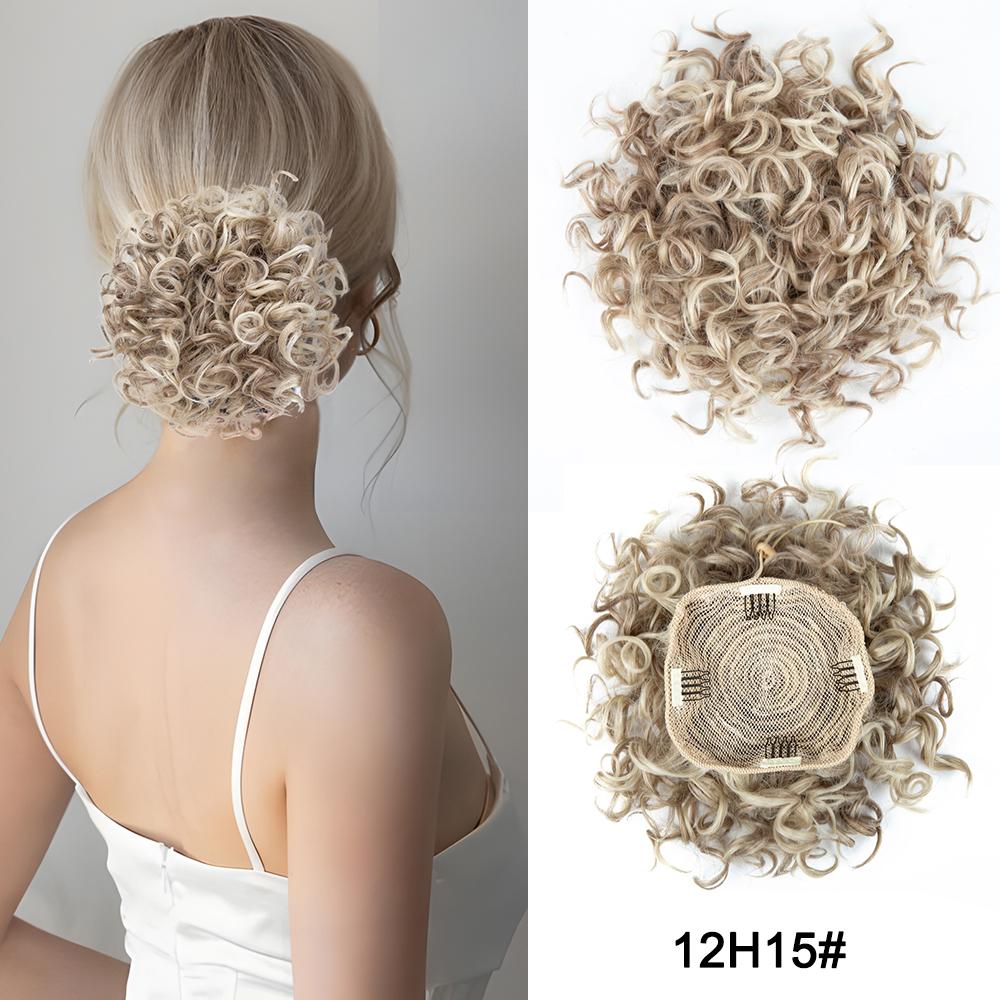 Большие вьющиеся булочки для волос, эластичный шнурок, вьющиеся грязные булочки для наращивания волос, короткие синтетические хвостики для наращивания для женщин