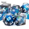 7 Pcs Dark Blue Resin White Number Sharp Edge Dice Polyhedral Dice Suitable for Role-Playing RPG    Board Game