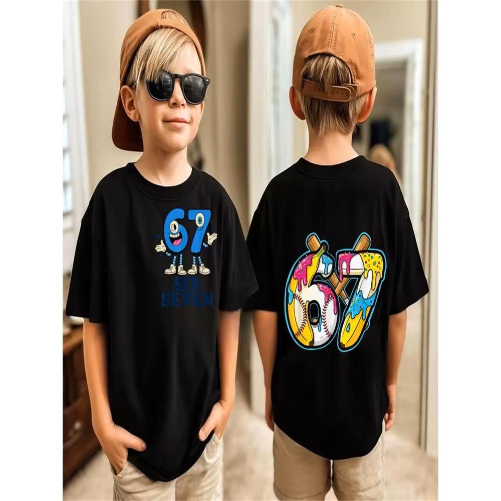 Summer 67 Meme T-Shirt for Men's Funny Digital Print Short Sleeve Tee Loose Comfortable Tops Streetwear Fashion Women Clothes
