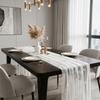 Romantic Bow Pearl Chiffon Runner Semi-Transparent Gauze Tablecloth Tulle Table Runner  Wedding