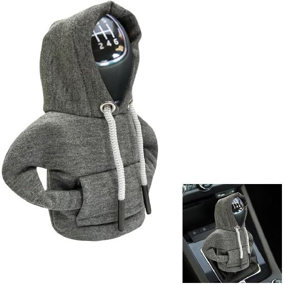 JOYCOURT Car Gear Shift Hoodie,Fashionable gear shift knob cover,Mini hoodie,Cute gadgets for car interiors,General Automotive Decorative Accessories