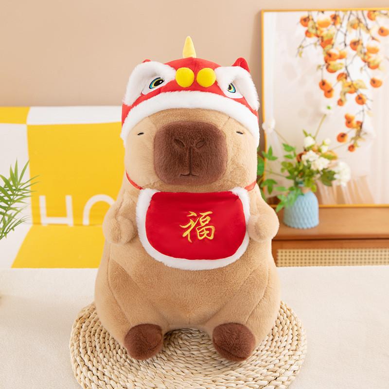 Wealth Mascot Capybara Plush Toy Dolls Room Decoration Ornaments New Year Gift