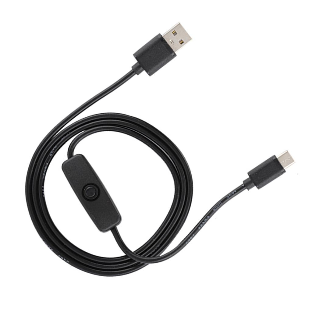 3PCS 5V3A TypeC Interface Power Adapter Power Cord with Switch for Raspberry Pi 4B