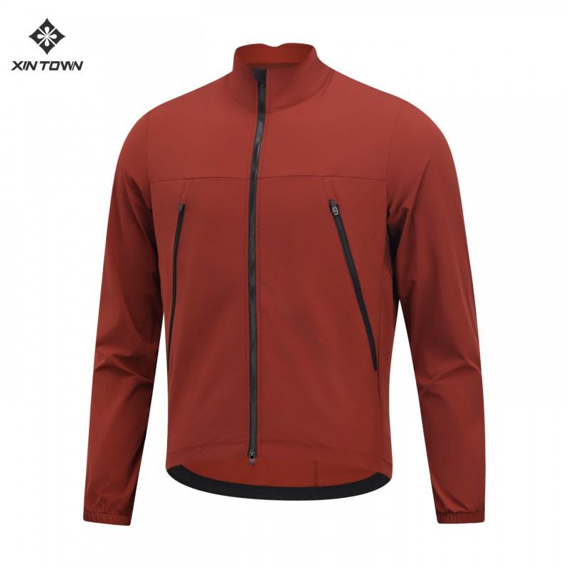 1 Unisex Windproof Cycling Jacket With Dual Zipper Pockets Waterproof Running Outdoor Motorbike Riding Gear