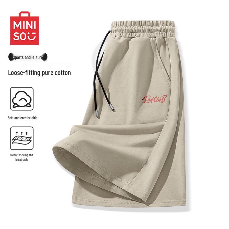 MINISO Унисекс Спортивные брюки средней длины из чистого хлопка