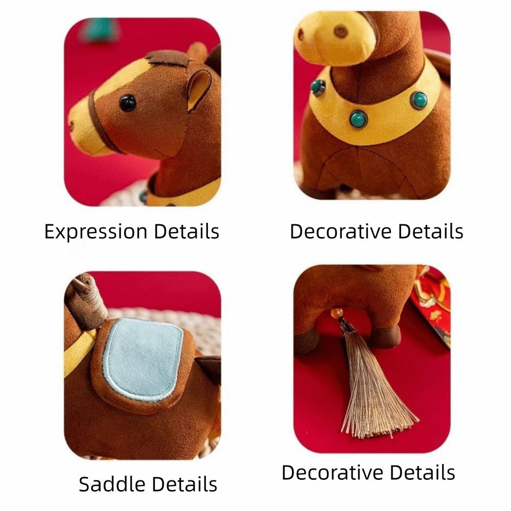 Cartoon Style Pony Plush Keychain Realistic Horse Plush Pendants Cute Year Horse Mascot Bags Decor