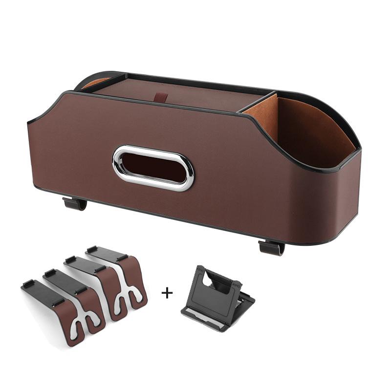 Органайзер на спинку автомобильного сиденья с подстаканником, коробкой для салфеток и держателями для мобильных телефонов, автомобильный подголовник, многофункциональный ящик для хранения на заднем сиденье