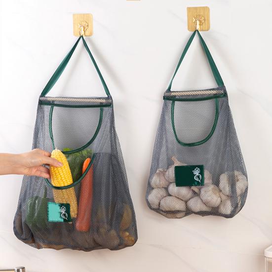 Storage Bag Useful Visible Sturdy Construction Ginger Garlic Potatoes Onions Hanging Home Supply