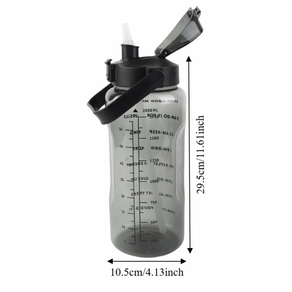 PC Sports Water Bottle 2L/67.63oz Leakproof Water Bottle Durable Water Bottle With Straw Outdoor