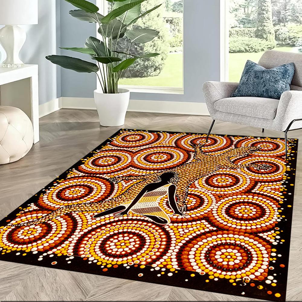 Aboriginal Art Dreamtime Floor Mats for Living Room, Bedroom and Room Decoration Are Suitable for Gifts.
