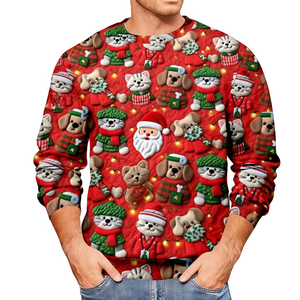 Свободное мужское худи с рождественским принтом