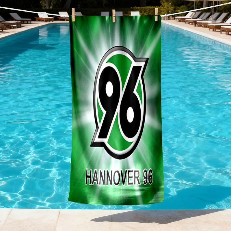 Hannover 96 Football Print Beach Towel Design, Soft, Lightweight. for Home Bathroom, Spa, Pool, Yoga, Surfing, Camping, Gift for Family, Friend