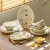 Творческая нестандартная керамическая тарелка Милые мультяшные изысканные обеденные тарелки Послеобеденный чай Десерт Фрукты Тарелка Завтрак Салатницы
