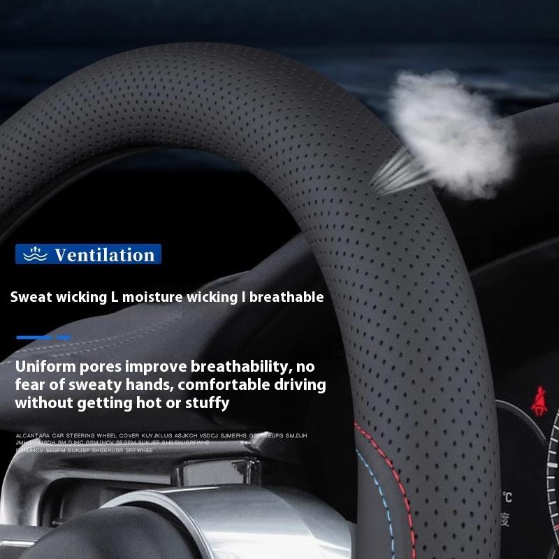 Кожаная дышащая накладка на руль автомобиля для Volvo XC40 XC60 XC70 XC90 V40 V50 V60 V70 V90 C30 C70 S40 S60 S80 S90 Аксессуары