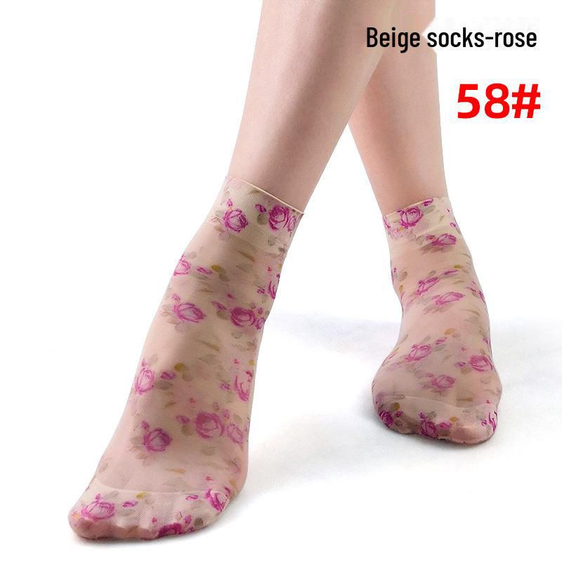 Короткие летние носки в женском стиле с различными милыми узорами