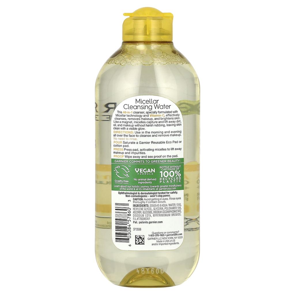 SkinActive, Micellar Cleansing Water with Vitamin C, 400Ml (13.5Fl Oz)